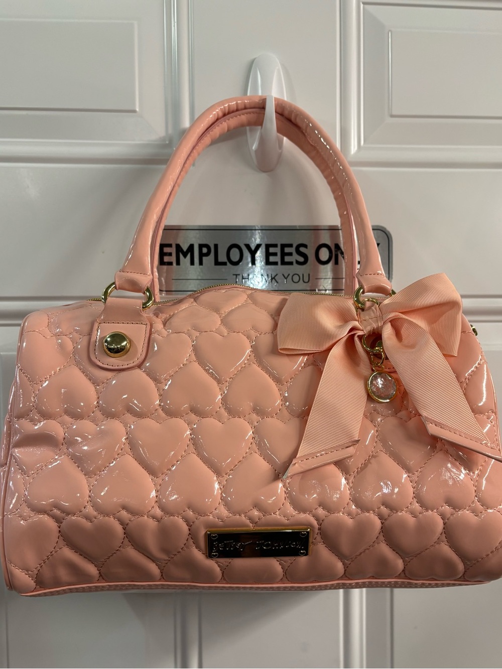 Betsey Johnson Quilted heart Satchel - Blush Pink